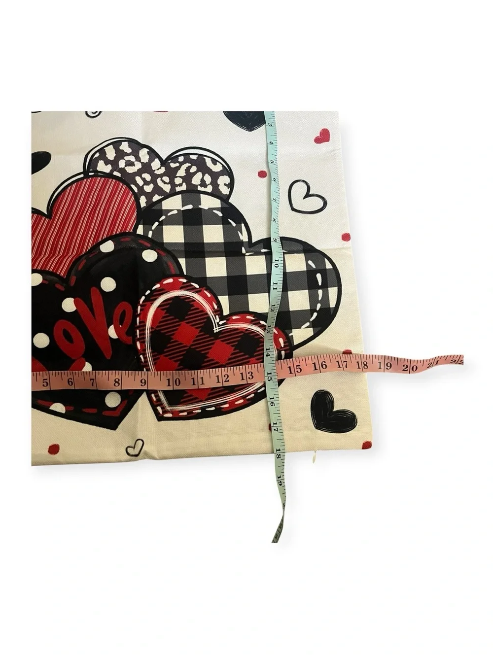 NWT! Set of 2 Hearts on Canvas Decorative Throw Pillow Covers- White, Red &Black